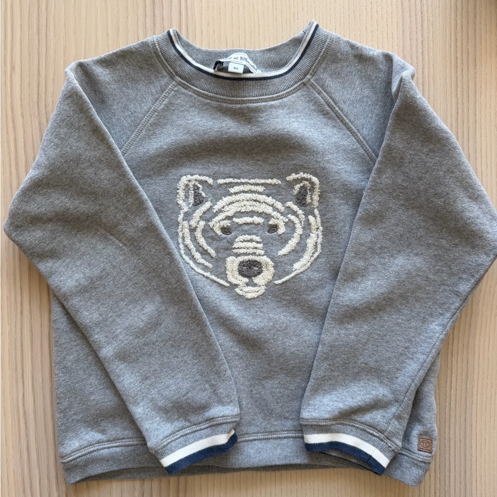 Tartine et Chocolat Gray Bear Sweatshirt Size 8A (8 Years) Paris